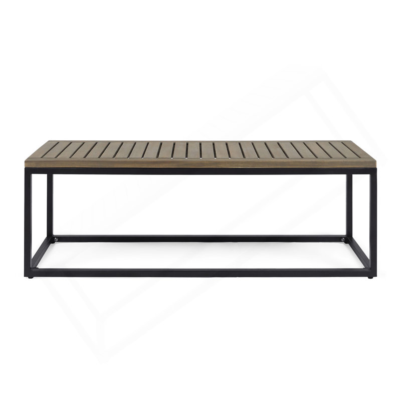 Banc industriel en bois et métal Jeco, Gris