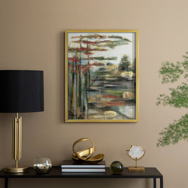 Reproduction encadrée Daydream - bois massif, H 15 po x l 12 po, Doré