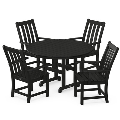 Vineyard 5-Piece Round Farmhouse Dining Set by POLYWOOD