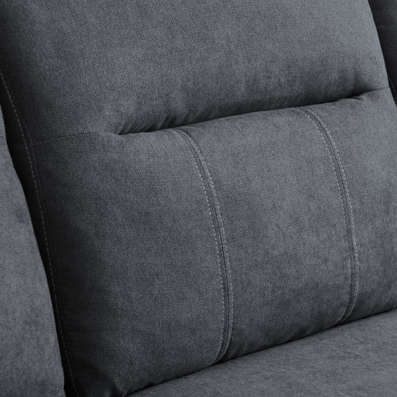 Canapé modulaire réversible en L de 106,69 po à 4 places avec sacs de rangement latéraux Gallott, 100 % coton gris foncé
