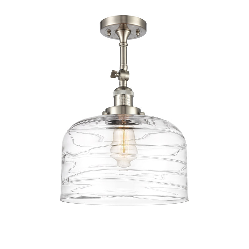 Plafonnier semi-encastré Areyana, Ampoule non incluse, Nickel satiné brossé