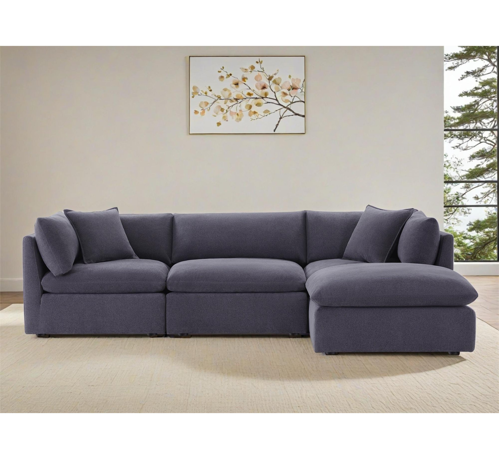 Annabella Sectional, Willow Zinc Performance Chenille