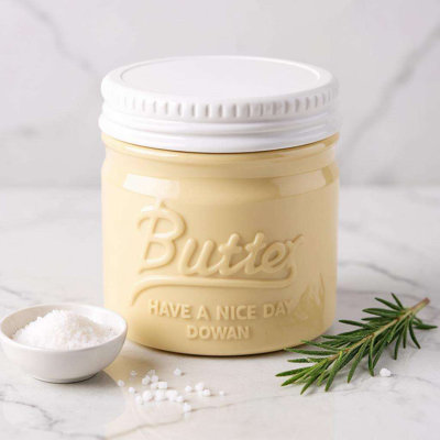 Stoneware Butter Keeper with Airtight Seal - 12 Ounces