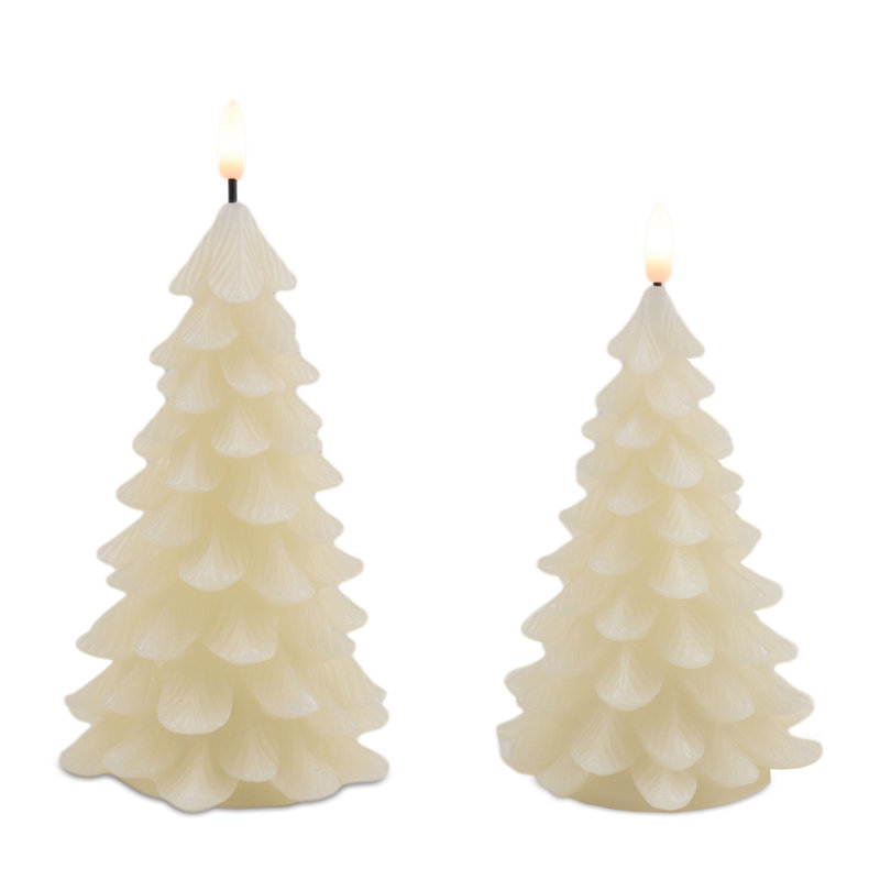 Bougie DEL pin (ensemble de 2), Blanc