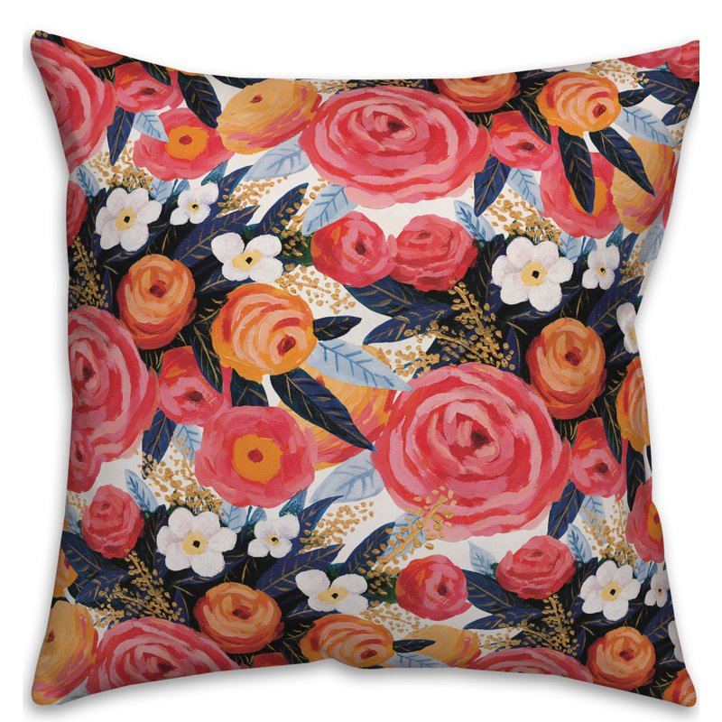Sunset Floral Throw Pillow
