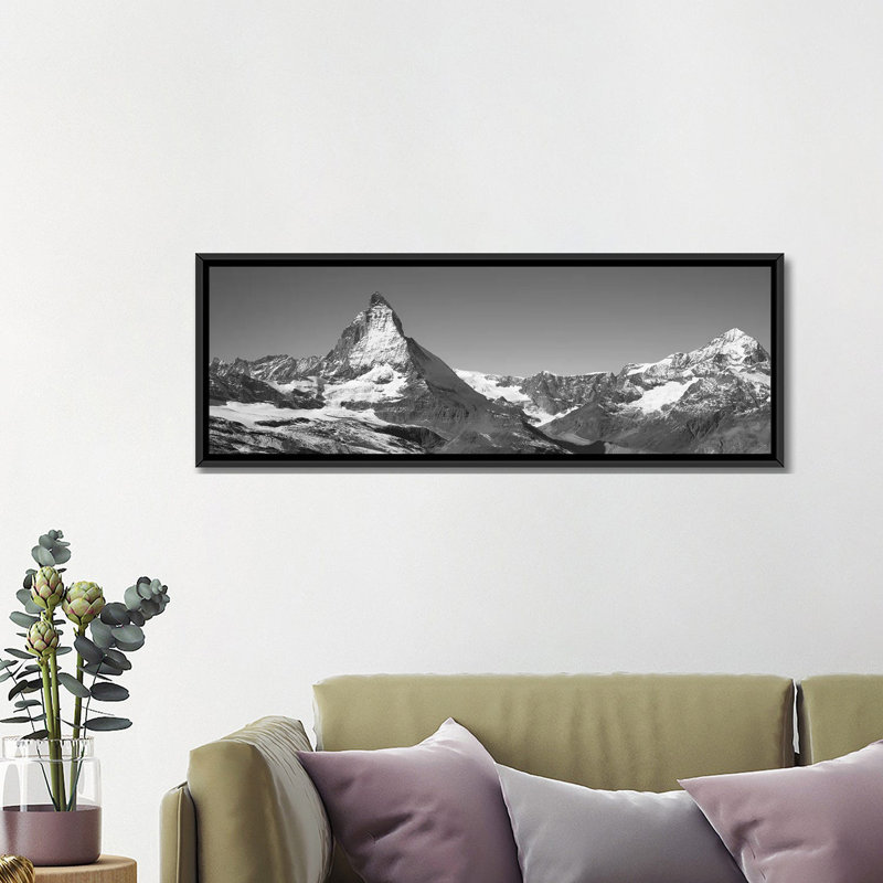 «Matterhorn Suisse», reproduction de photo sur toile, H 12 po x l 36 po x P 1,5 po, Toile avec cadre noir