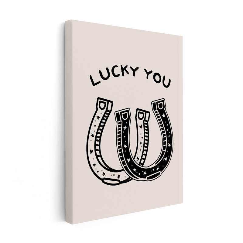 Beige Lucky You, Unframed, Canvas, 24"H x 32"W