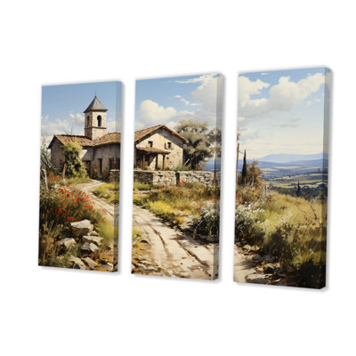 Country Charm Village sur toile, reproduction de 3 pièces