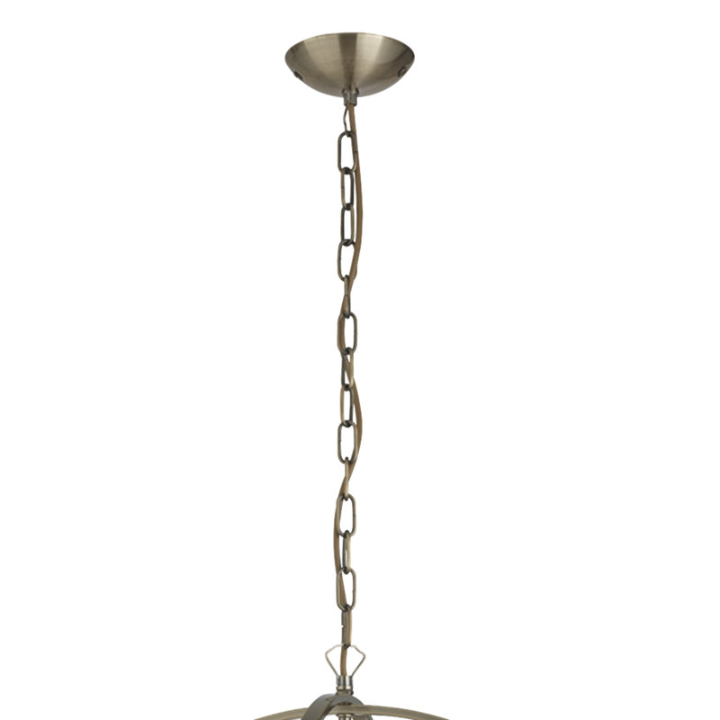 Luminaire suspendu sphère de style bonbon, Laiton antique, H 19,7 po x l 18,11 po x P 18,11 po