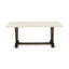 Ensemble de salle à manger moderne de 5 pièces comprenant une table rectangulaire en bois avec pieds en V et 4 chaises rembourrées en lin bleu, 101,6 x 182,9 cm, multicolore-1209458758