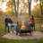 36.5" x 32.5" Rectangle Wood-Burning Steel Outdoor Fire Pit with Grill and Spark Screen