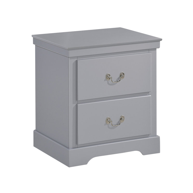 Table de chevet 2 tiroirs Jeffers, Gris