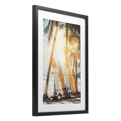 Glowing Bokeh Sunshine Surf Framed Print Under Glass, design by LSR Design Studio