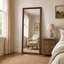 Miroir pleine grandeur 67 x 25 à grain de bois avec cadre en polyuréthane durable sans cuivre et verre d'argent-129910980-129992615