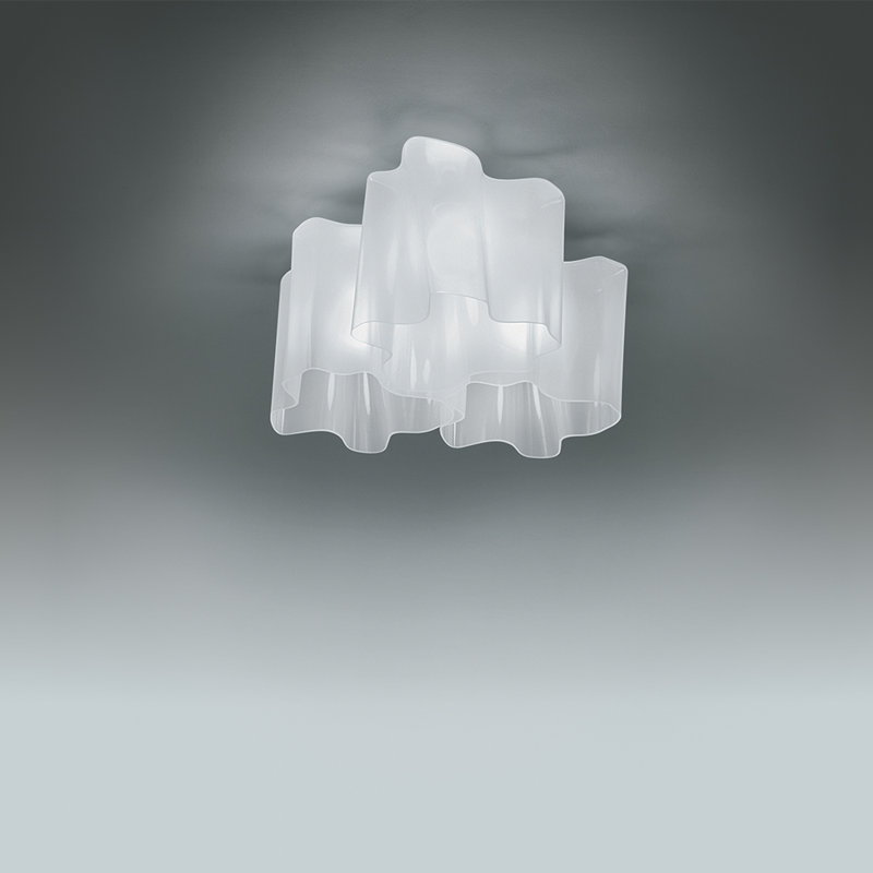 Logico Triple Linear Semi Flush Mount, Standard, Milky White