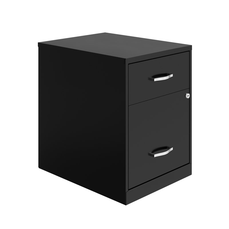 Skieler 18'' Deep 2 -Drawer File Cabinet with Accessory Drawer, Black