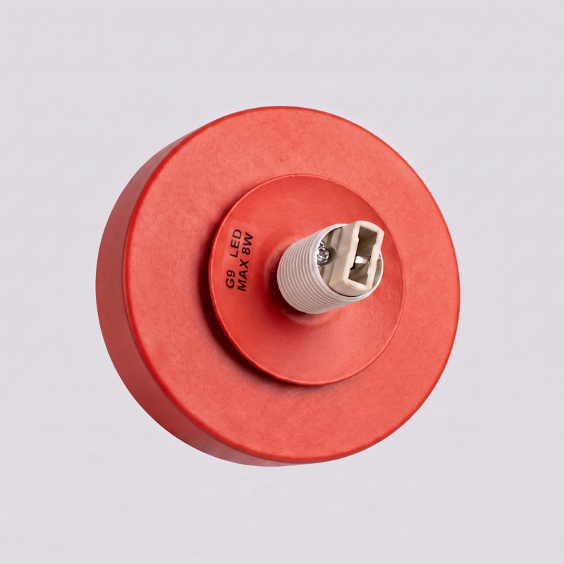 Yoli Steel Flush Mounted Sconce, Red