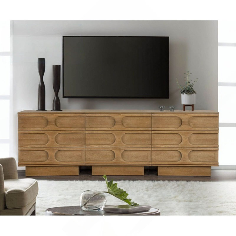 Buffet 1 pièce moderne avec rangement à 3 tiroirs, buffet en bois de salon
