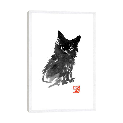 Little Black Cat by Péchane - Print on Canvas