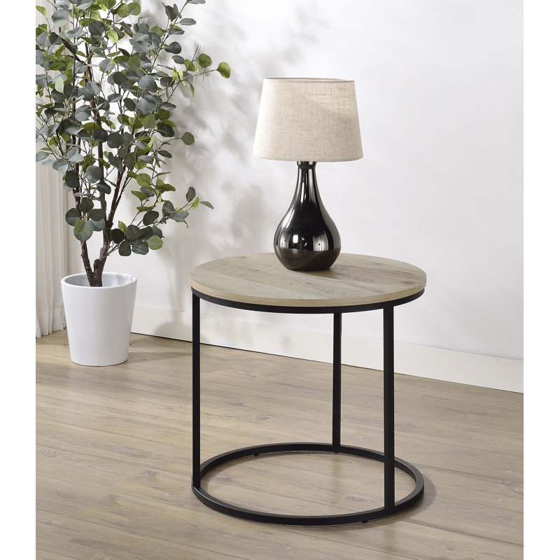 Table de bout rustique 23,4 po, brun, Distressed Pine / Brown, Distressed Pine