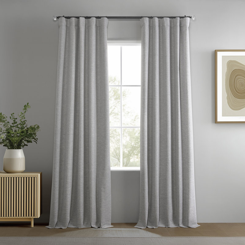 Rideaux occultant Boho Chic pour rideaux en lin et chambre à coucher - 2 panneaux, Gris moderne, L 50 po x L 84 po