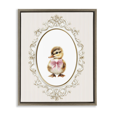 Spring Gingham Baby Duck Floating Frame, design by Christine Simpson Art