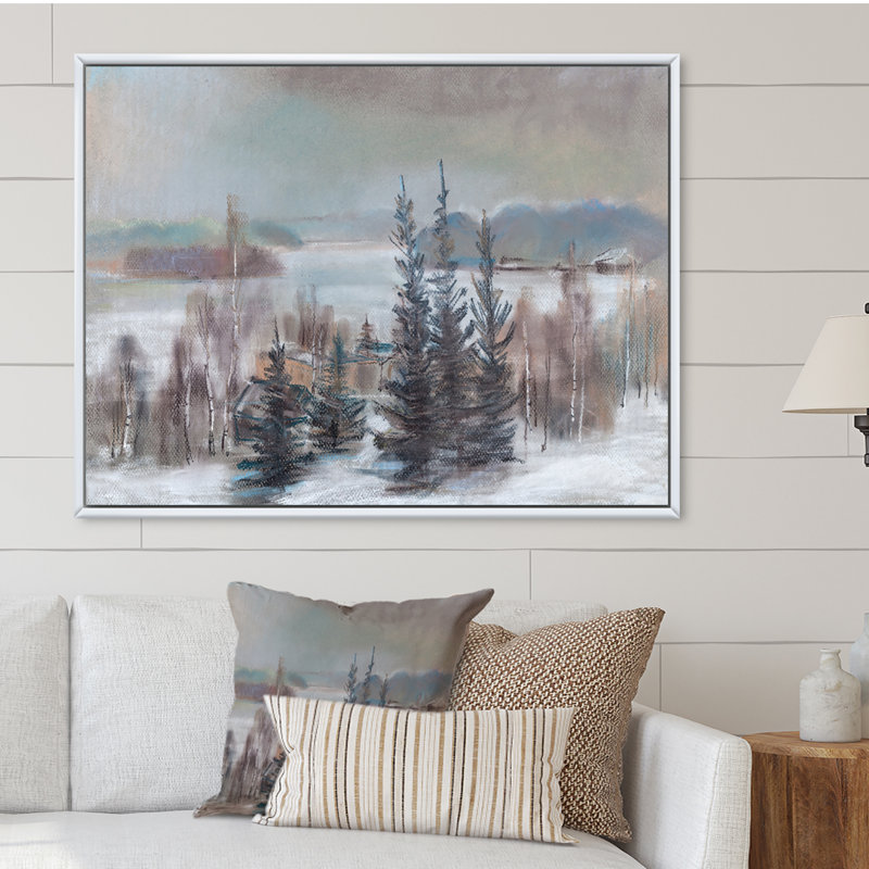 Dodson - Art mural sur toile traditionnel, H 30 po x l 40 po x P 1 po, Cadre flottant blanc