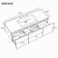 Ensemble de meuble-lavabo flottant mural 48 po avec lavabo composite, 3 tiroirs et tablette ouverte