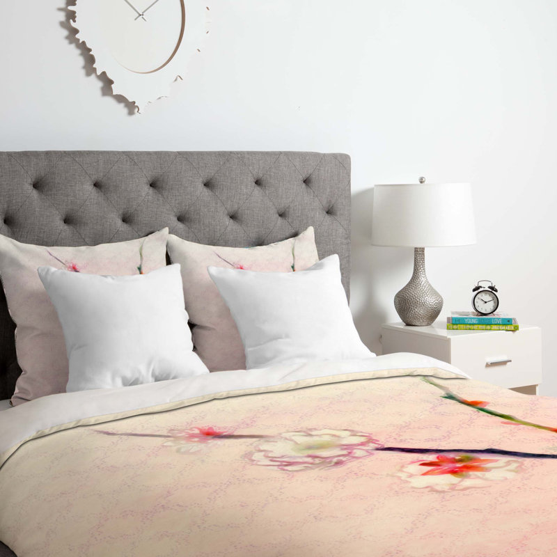 Ensemble de housse de couette Pale Spring, Housse de couette simple / simple TG et 1 taie dé
