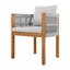 Ensemble de 2 chaises d'extérieur en bois d'acacia avec poignées en corde brunes, coussins lavables et imperméables, capacité de 400 lb-1780373413