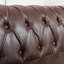 Canapé Chesterfield 84,65 po brun foncé en polyuréthane à accoudoirs roulés.-1145331575