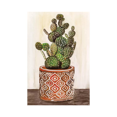 Potted Cactus I - Painting on Canvas