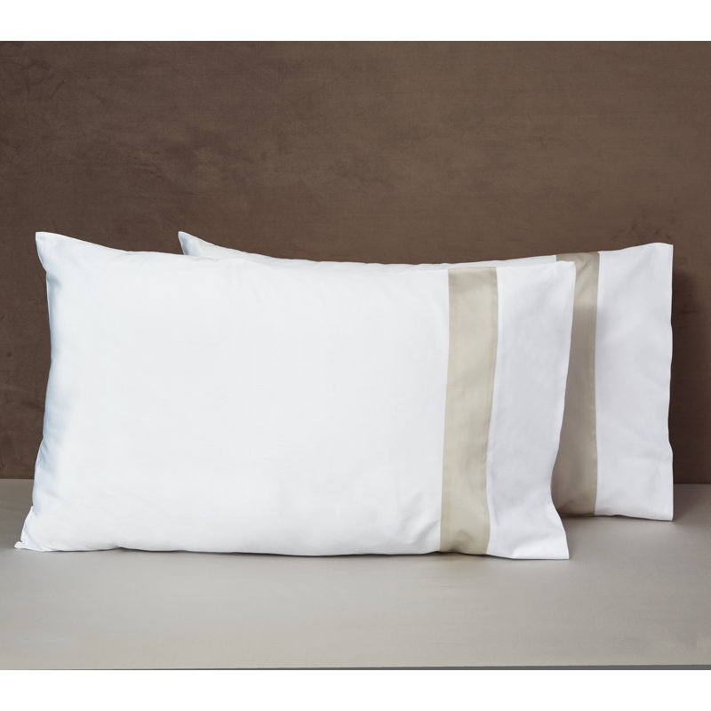 Aida Pillow Case, Standard Pillowcase, White/Pearl