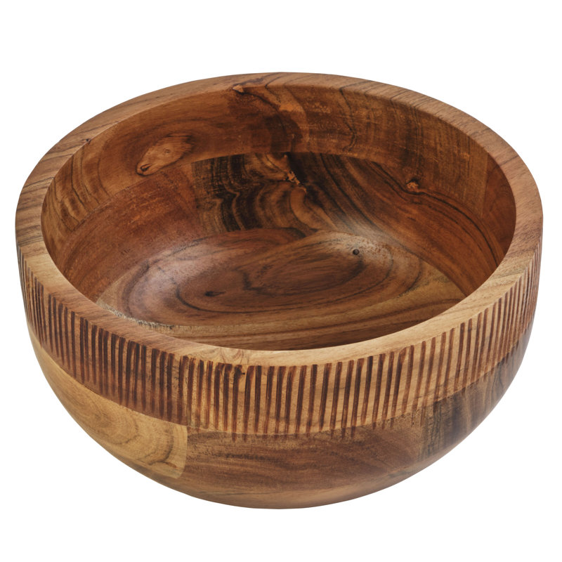 Fitz and Floyd Natural Wood Large Serve Bowl - Thumbnail 3