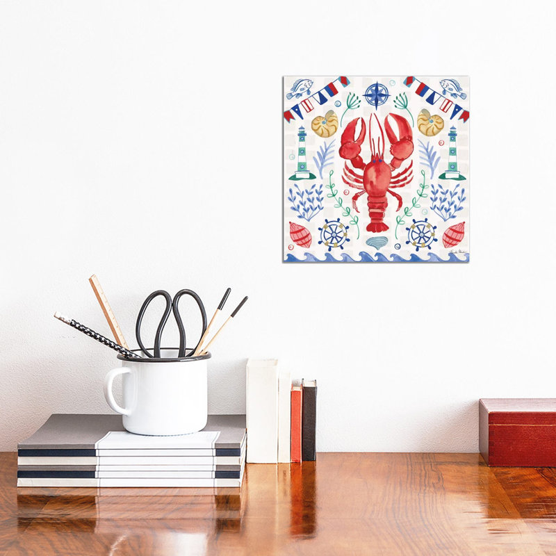 Maritime Delight III by Farida Zaman - Wrapped Canvas Painting, 30.48 cm H x 30.48 cm W