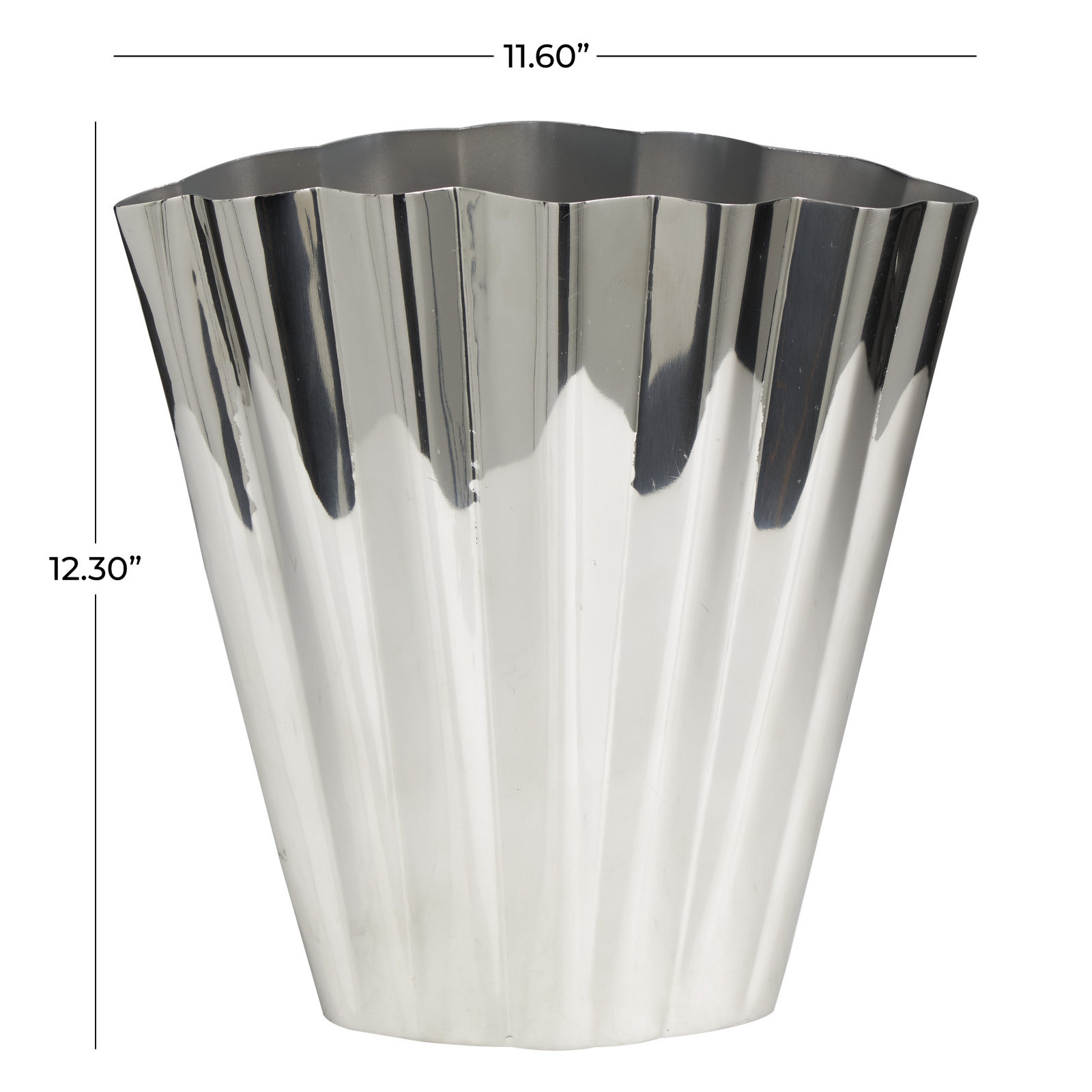 Giule Stainless Steel Table Vase, 12.3" H x 11.6" W x 5.05" D