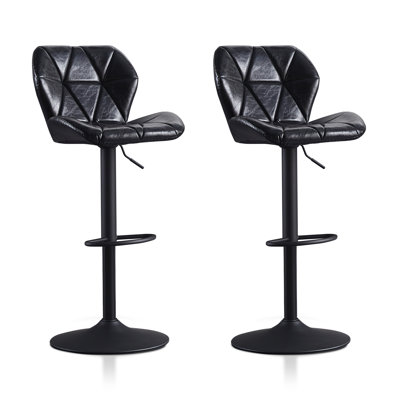 Swivel Upholstered Adjustable Height Counter Stool with Metal Frame
