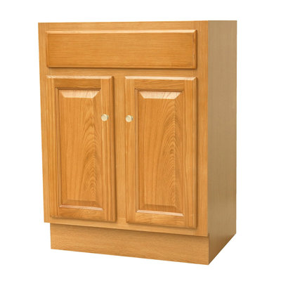 24'' Honey Amber raised panel vanity cabinet
