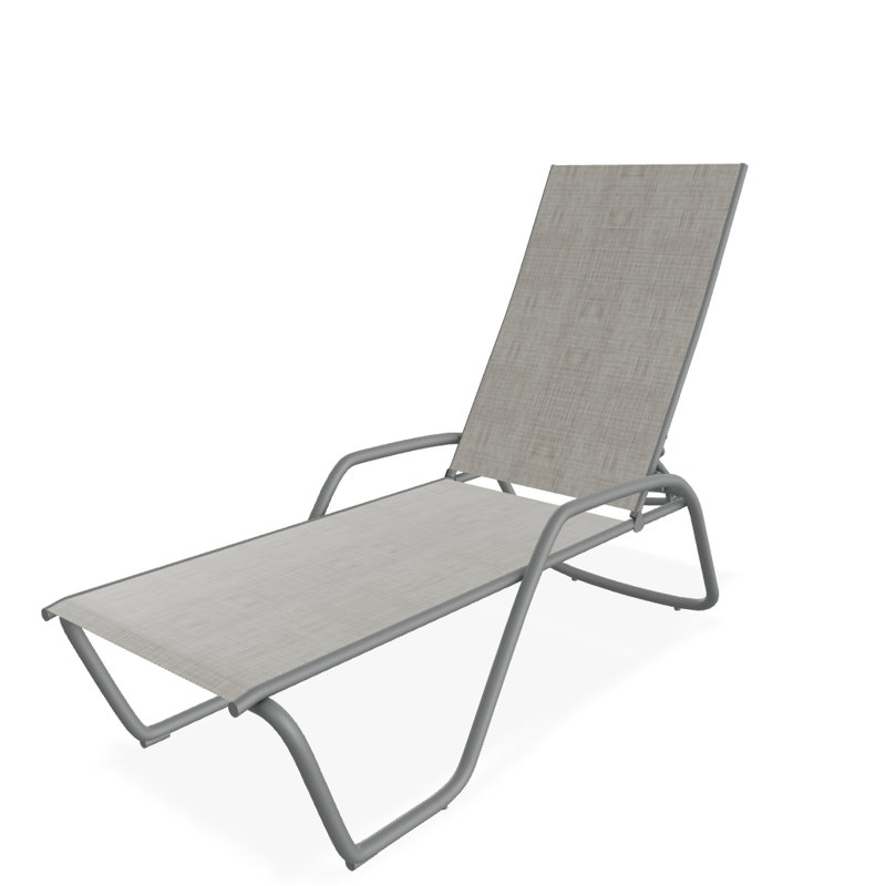Outdoor Rust-Resistant Metal Chaise Lounge, Textured Graphite, Smoke