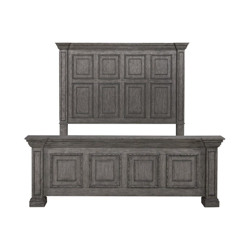 Temple Cloud Standard Panel Bed, Queen, Gray
