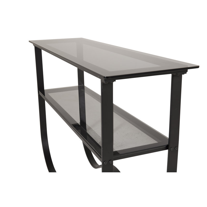 117cm Glass Top Console Table