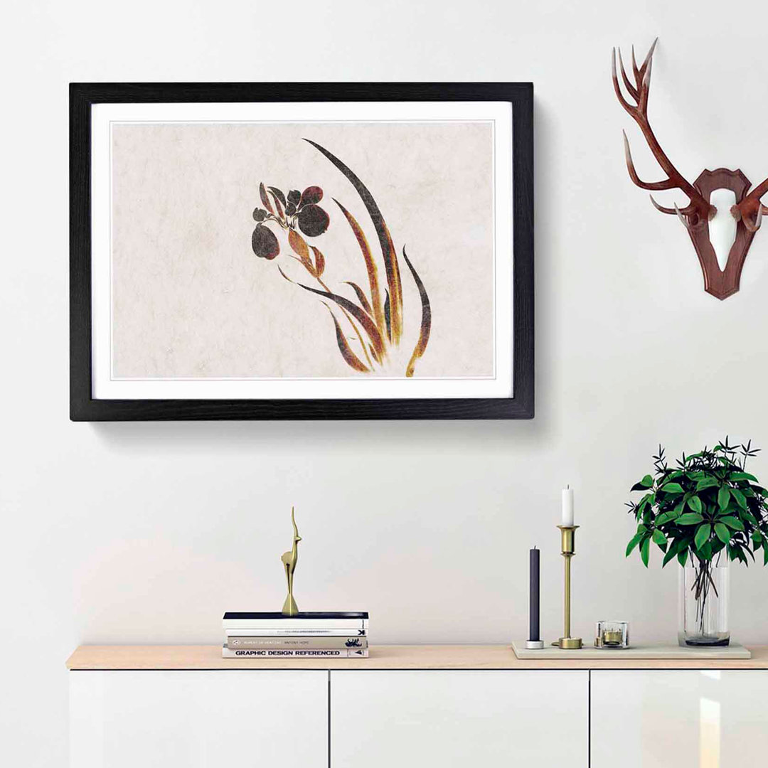 Iris Flower by Shibata Zeshin - Framed Print