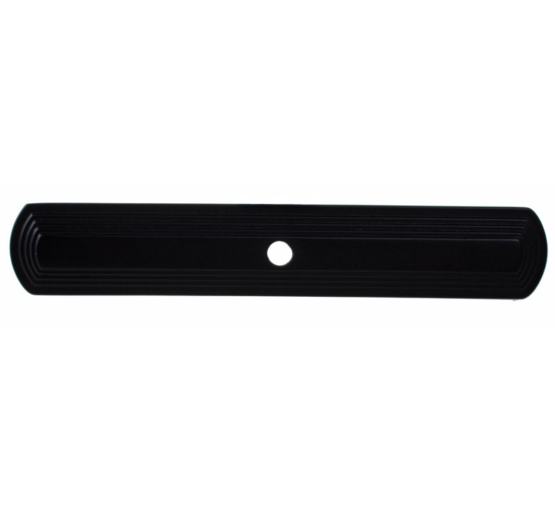 Narrow Rounded Rectangle Cabinet Knob Backplate, Matte Black