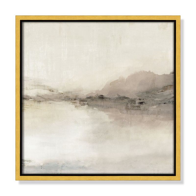 «Blush Horizon II» par Isabelle Z, L 13,5 po x H 13,5 po, Toile avec cadre, Gold Floater