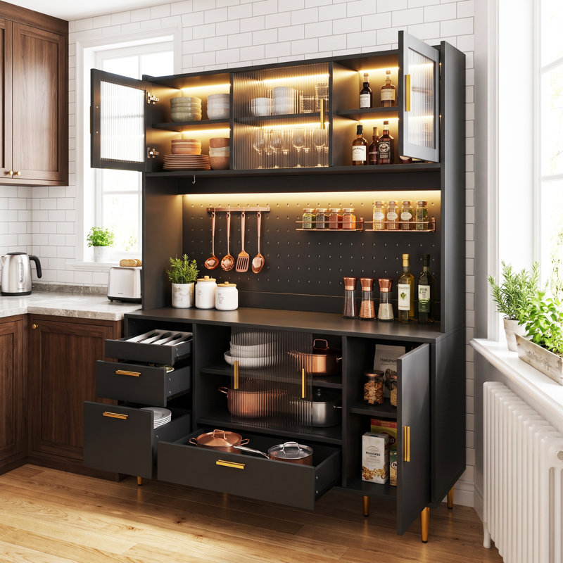 LED Display Black Storage Cabinet