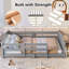 Lit double sur pied Montessori avec garde-corps de sécurité, lit pour enfant en bois massif, gris-1666364000-1666364828
