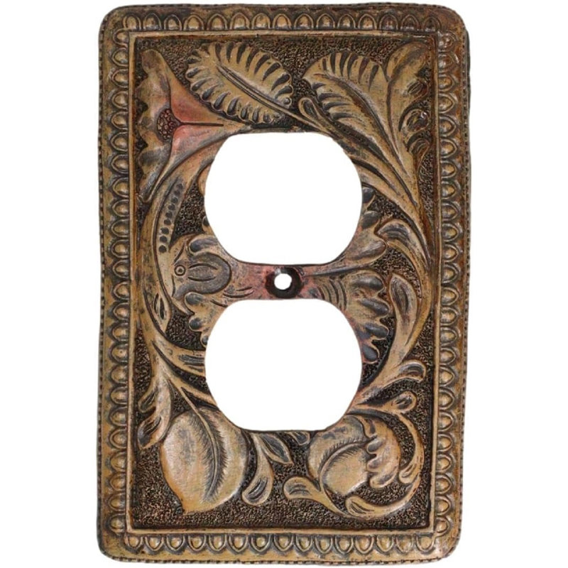 Ensemble de 2 plaques murales à double prise en dentelle florale rustique Western