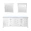 Meuble-lavabo double blanc 84 po X P 22 po P, plateau en marbre de culture et Miroirs-21921901-21921903