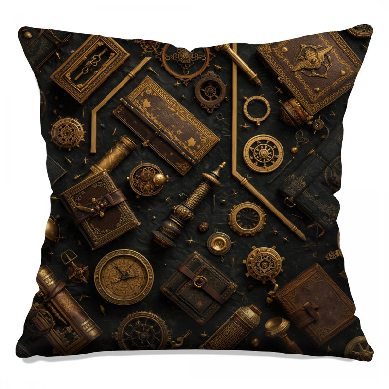 Coussins décoratifs à double face Steampunk Accessoires Collection, 18 x 18 pouces