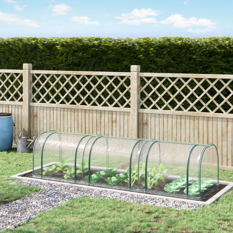 Mini serre 11 pi x 3 pi x 2,5 pi, serre portative à tunnel avec portes à fermeture à glissière, housse imperméable aux rayons UV, structure en acier